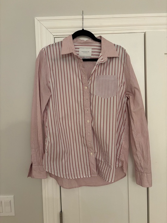 The Shirt by Rochelle Behrens Tops - The Shirt Striped Button-Up Shirt